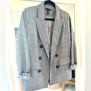 Oversized grey double breasted blazer AQUA size xs